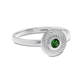 Ring silver tsavorite 3 mm fac