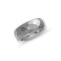 Partner ring silver hammer tone matt 7 mm wide