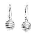 Earrings silver matt Escher ball 12 mm