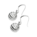Earrings silver matt Escher ball 12 mm