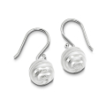 Earrings silver matt Escher ball 12 mm