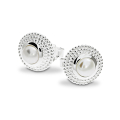 Stud earrings silver dots 5 mm pearl 