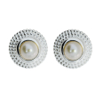 Stud earrings silver dots 5 mm pearl 