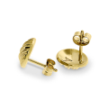 Stud earrings Crease round 9 mm 585 gold