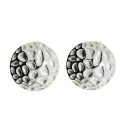 Stud earrings Voronoi round 9mm silver light