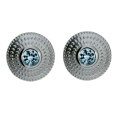 Stud earrings illusion silver bl. topaz 4 mm fac