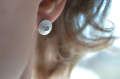 Stud earrings illusion silver bl. topaz 4 mm fac