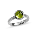 Ring silver Strandcores peridot 7 mm round cab