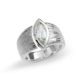 Ring silver beach cores white topaz 13 x 5 nav