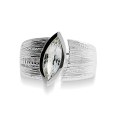 Ring silver beach cores white topaz 13 x 5 nav