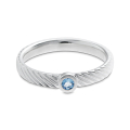 Ring Silber Waves Topas swiss blue 3 mm rund fac