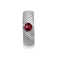 Ring silver Waves pink tourmaline 5 mm round fac