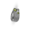 Ring Crease Silver Peridot 5 and 3 mm round fac