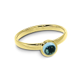 Ring Gold 585 Swiss blue Topas 5 mm cab