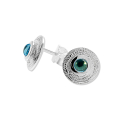 Stud earrings Strandcores silver topaz swiss 4 mm round cab