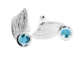 Stud earrings Strandcores silver light Topaz Swiss Blue 5 mm round cab
