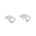 Ohrstecker Herz Silber hell