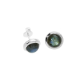 Stud earrings si labradorite 8 mm round