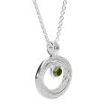 Anhänger Strandcores Silber Peridot 3 mm rund cab