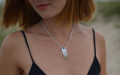 Pendant Strandcores Silver light Swiss Blue Topaz 7mm cab