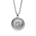 Pendant silver waves topaz swiss blue 3 mm round fac