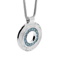 Pendant Crease Silver 19 mm round Swiss blueTopaz