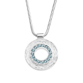 Pendant Crease Silver 19 mm round Swiss blueTopaz