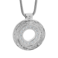 Pendant Crease Silver 19 mm round Swiss blueTopaz