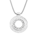 Pendant Crease Silver 19 mm round white Topaz