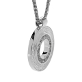 Pendant Crease Silver 19 mm round white Topaz