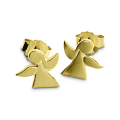 Stud earrings little guardian angel yellow gold plated