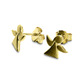 Stud earrings little guardian angel yellow gold plated