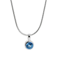 Anhänger Silber blauer Topas 5 mm rund fac