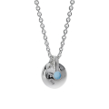 Pendant silver Swiss Blue Topaz 7 mm cab