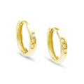 Creole 585 Gelbgold mit Scharnier, Diamant 0,015 ct TwSi