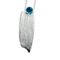 Pendant Strandcores Silver light Swiss Blue Topaz 7mm cab