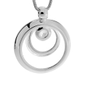 Pendant crease silver light white topaz 5 mm fac