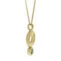 Pendant Waves 585 gold blue topaz 3 mm fac