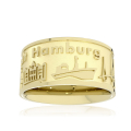 Ring Stadt Hamburg 585 yellow gold 10 mm wide