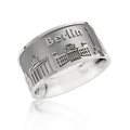 Ring City of Berlin silver oxidised 10 mm wide