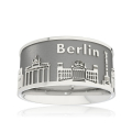 Ring City of Berlin silver oxidised 10 mm wide