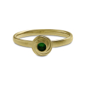 Ring Wave 585 yellow gold Tsavorith 3 mm fac