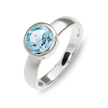Ring Silber sky blue Topas 7 mm rund fac
