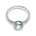 Ring Silber sky blue Topas 7 mm rund fac