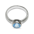 Ring Silber swiss blue Topas 7 mm rund fac