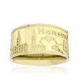 Ring City of Hamburg 585 yellow gold 10 mm wide