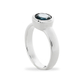 Ring Silber London blue Topas 7 mm rund fac