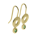 Earrings Waves 585 gold tsavorite 3mm fac