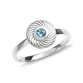 Ring silver blue topaz 3 mm fac