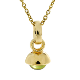 Anhänger si/goldplattiert  Eichel Peridot 5 mm cab